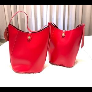Tote Bag | Red | Faux Leather